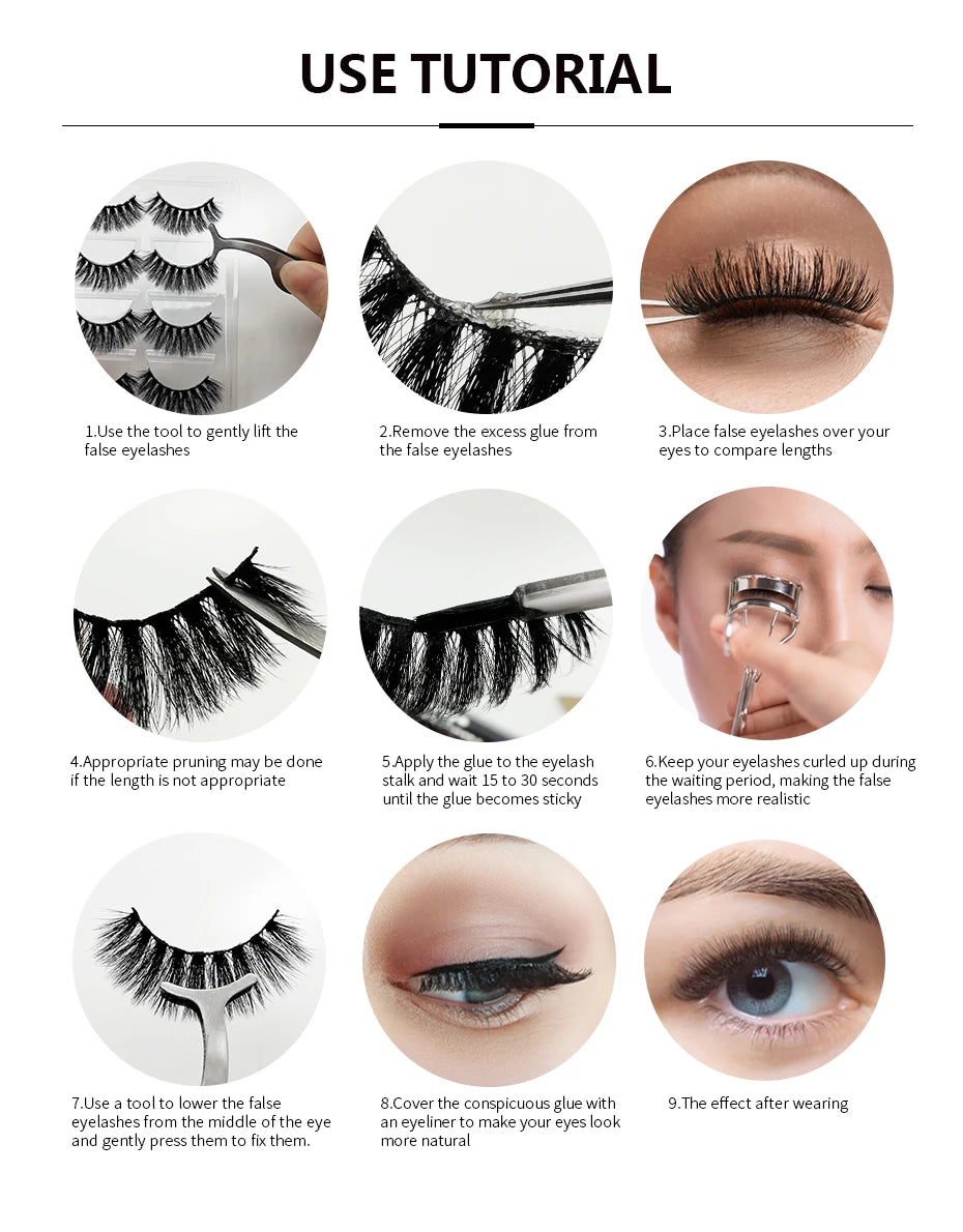 SHIDISHANGPIN 5/10Pairs False Lashes Cat Eye Eyelashes Eyelash Extension 3D Mink Half Lashes Natural Makeup faux Cils maquiagem