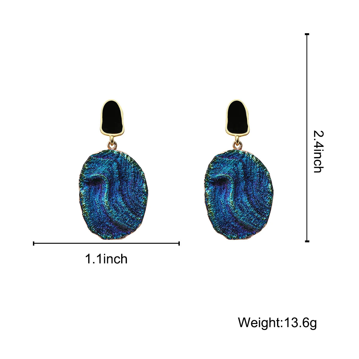 AENSOA Vintage Abstract Simulated Natural Stone Dangle Earrings for Women Van Gogh Painting Star Geometric Volcanic Rock Earring