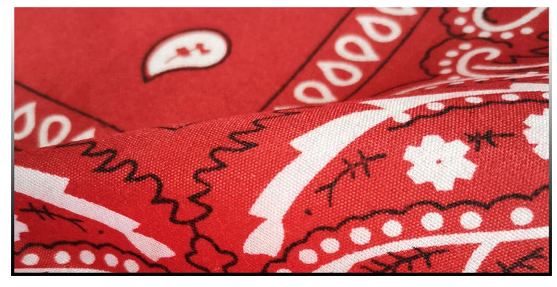 Fashion Hip Hop Bandana Kerchief Unisex Black Hair Band Neck Scarf Headwear Wrist Wraps Head Square Scarves Print Handkerchief