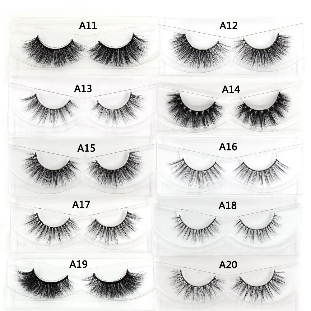 LEHUAMAO False Eyelashes Mink Lashes Natural Thick False Eyelashes Extension Wispy Soft Lashes Makeup Tools D22