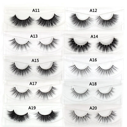LEHUAMAO False Eyelashes Mink Lashes Natural Thick False Eyelashes Extension Wispy Soft Lashes Makeup Tools D22