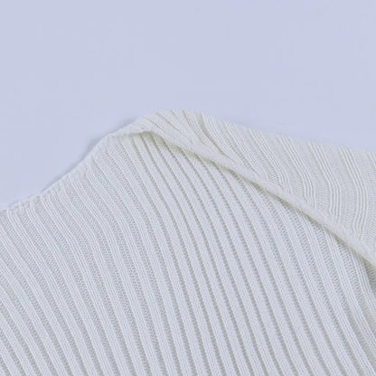 Tossy White Women Sweater Shrugs Cropped Top Full Lantern Sleeve Knitwear Pullover Sexy Summer High Street Outwear 2023 Spring