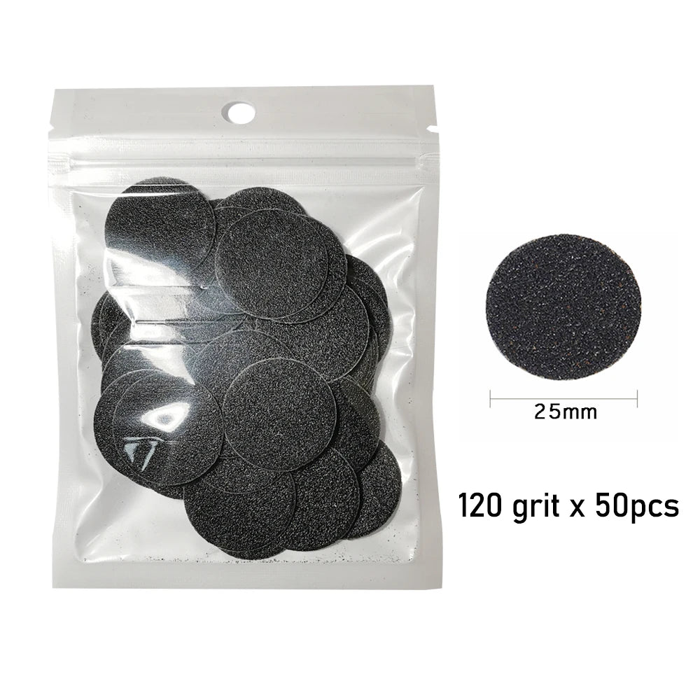 Disc For Pedicure Cuticle Callus Remove Tool For Electric Foot File Callus Hard Dead Skin Pedicure Tools Replaceable Sandpaper black 120grit 1bag