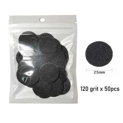 Disc For Pedicure Cuticle Callus Remove Tool For Electric Foot File Callus Hard Dead Skin Pedicure Tools Replaceable Sandpaper black 120grit 1bag