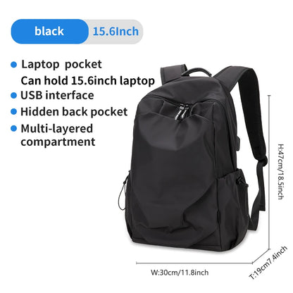 Hk Mini Popular Men's Backpack 12.9 Inch Ipad Waterproof Light Weight Women School Bags Short Trip Travel Sports Backpack Casual Black 15.6inch