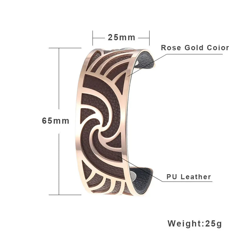 Cremo Love Cuff Bracelets Stainless Steel 25mm Bangles Manchette Femme Interchangeable Reversible Leather Band Pulseiras Badiee Stylez