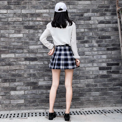 Harajuku 0Women Pleat Skirt 0Preppy Style Plaid 0Mini Cute Japanese School Uniforms Ladies Jupe Kawaii