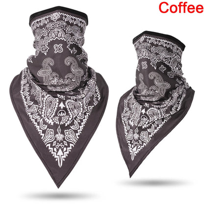 1PC Floral Print Multi-Function Scarf Neck Cover Face Mask Cycling Balaclava Bandana Scarf Cap Headwear Outdoor Sport Accessory coffee