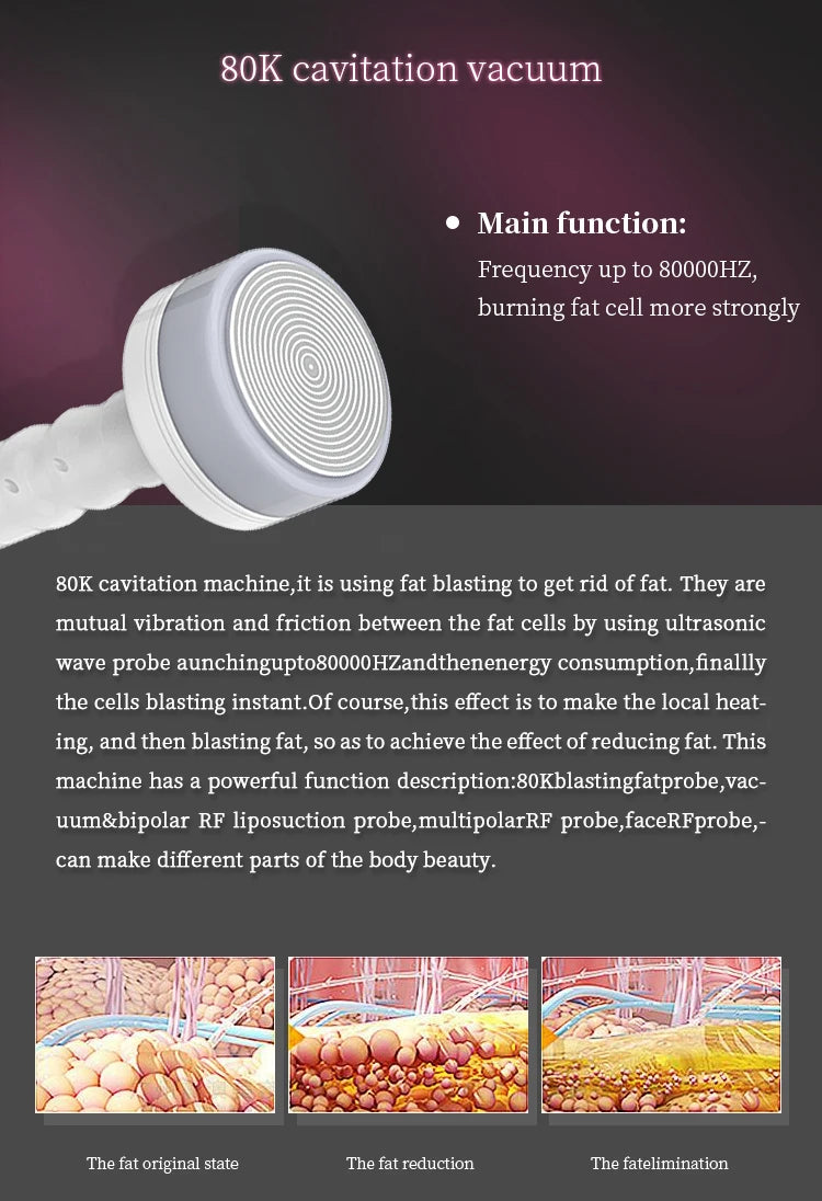 Fast slim 10 n1 80K cavitation Lipo rf ultrasonic cavitation slimming machine 80 k professional 6-1