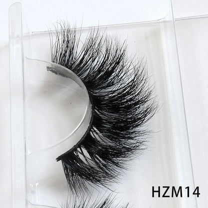 Dropshipping 15-18mm 3D Resuable Dramatic Wispy Mink Fake Eyelashes Makeup Strip False Lashes With Free Eyelash Packaging Boxes HZM14 MIX