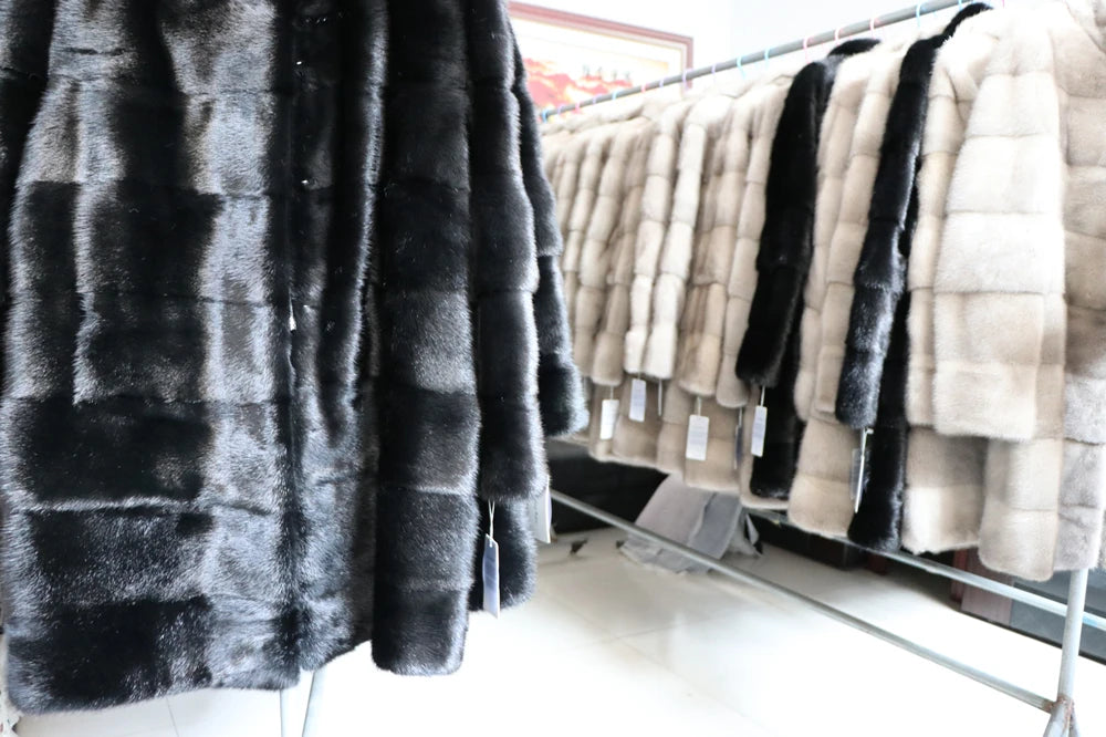 Fancy Rani Real Mink Fur Coat Natural Women Winter Long Leather Jacket Luxury Female Clothes  2023 Mink Fur Coat Women Promotion Badiee Stylez