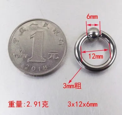 SaYao 2 Pieces Big Stainless Steel Captive Hoop Rings BCR Eyebrow Tragus Ear Piercing Nose Closure Nipple PA Ring Body Jewelry Small 3x12x6mm