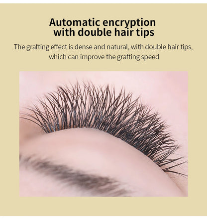 GLAMLASH V-Shape Ellipse Flat Split Tips YY Eyelash Extension Premade Volume Double Tips Easy-fans 2D Eyelash Super Soft Natural