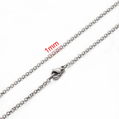 AHKNORMAILCUI 5pcs/Lot Stainless Steel 1 1.5 2mm Rolo Link Chain Necklace Gold 40 45 50 60CM Long Chain Lobster Clasp Necklace Badiee Stylez