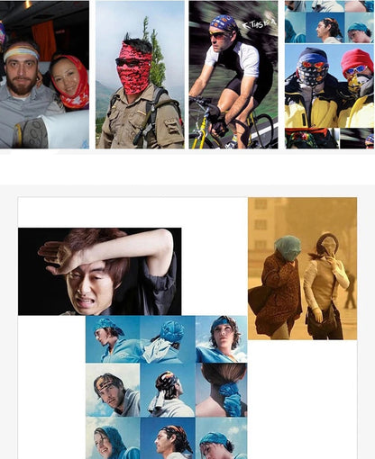 Men Women Windproof Headband Tube Bandana Headscarf Outdoor Cycling Mask Elastic Seamless Scarves Head Face Neck Sunshade Collar