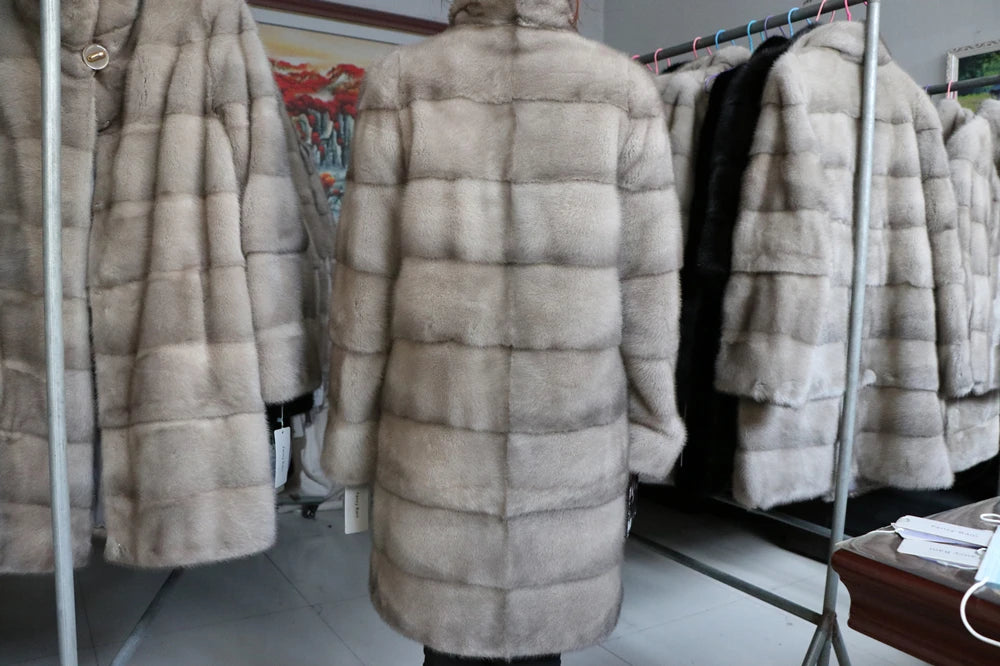 Fancy Rani Real Mink Fur Coat Natural Women Winter Long Leather Jacket Luxury Female Clothes  2023 Mink Fur Coat Women Promotion Badiee Stylez