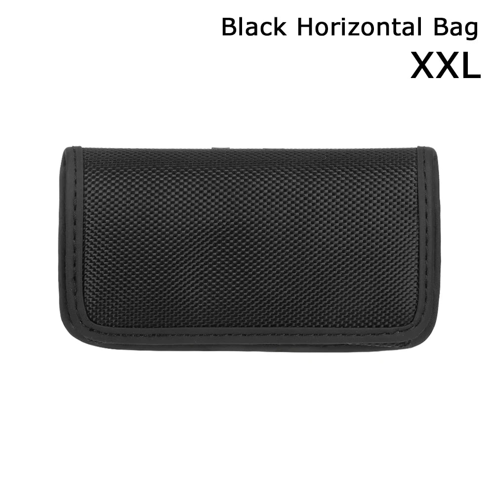 New Fashion Oxford Cloth Mobile Phone Pocket Nylon Fabric Wear Belt Waist Packs Protective Case With Clip Bag Accessories horizontal-XXL