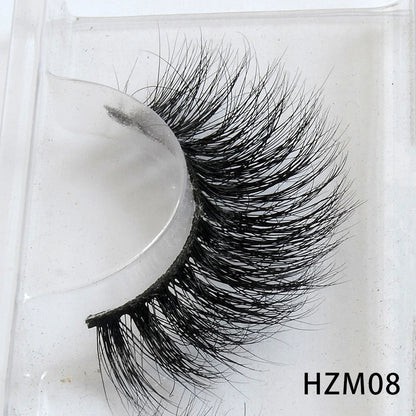 Dropshipping 15-18mm 3D Resuable Dramatic Wispy Mink Fake Eyelashes Makeup Strip False Lashes With Free Eyelash Packaging Boxes HZM08 MIX