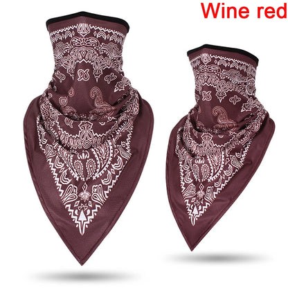 1PC Floral Print Multi-Function Scarf Neck Cover Face Mask Cycling Balaclava Bandana Scarf Cap Headwear Outdoor Sport Accessory wine red