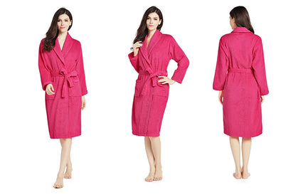 Home Bathrobe 100% Cotton pink Toweling Terry Robe Unisex lovers Soft Bath Robe Men And Women Nightrobe Sleepwear Casual 2024
