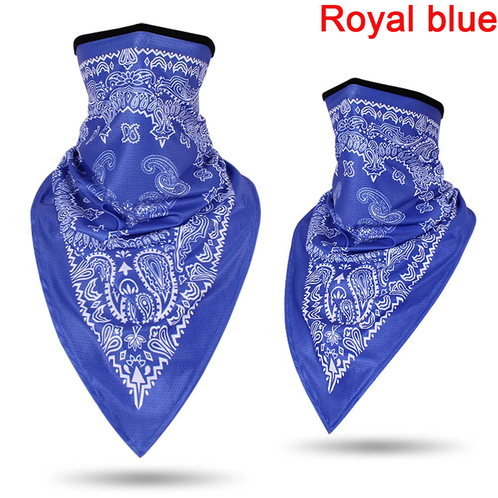 1PC Floral Print Multi-Function Scarf Neck Cover Face Mask Cycling Balaclava Bandana Scarf Cap Headwear Outdoor Sport Accessory royal blue