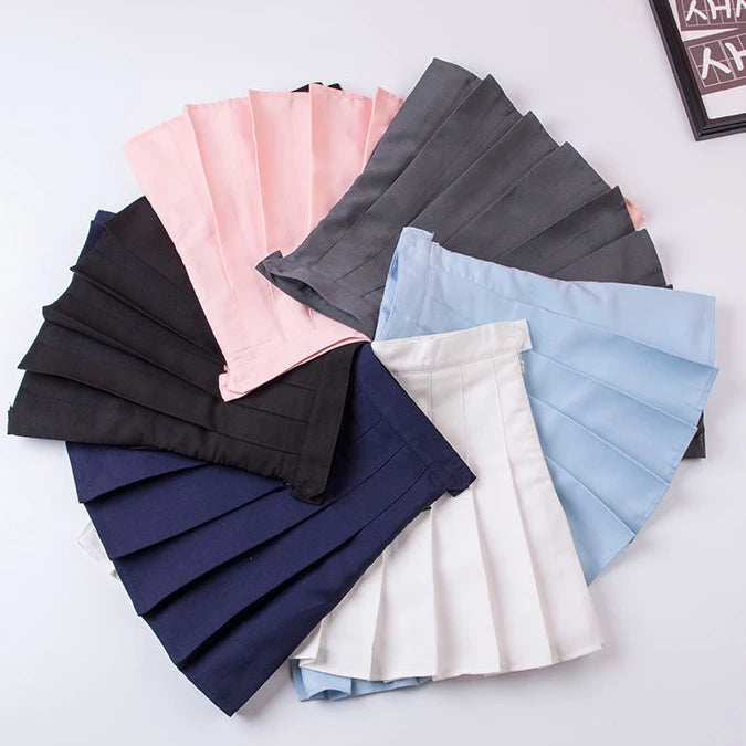 Harajuku 0Women Pleat Skirt 0Preppy Style Plaid 0Mini Cute Japanese School Uniforms Ladies Jupe Kawaii