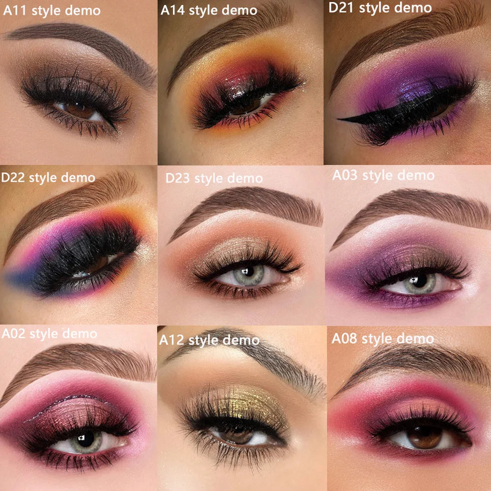 LEHUAMAO False Eyelashes Mink Lashes Natural Thick False Eyelashes Extension Wispy Soft Lashes Makeup Tools D22