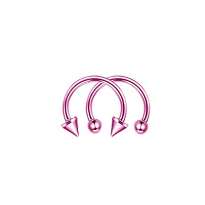 2pcs Stainless Steel Nose Hoop Ring Septum Rings Lip Studs Nostril Earrings Circular Tragus Ear Piercing Horseshoe Body Jewelry Badiee Stylez