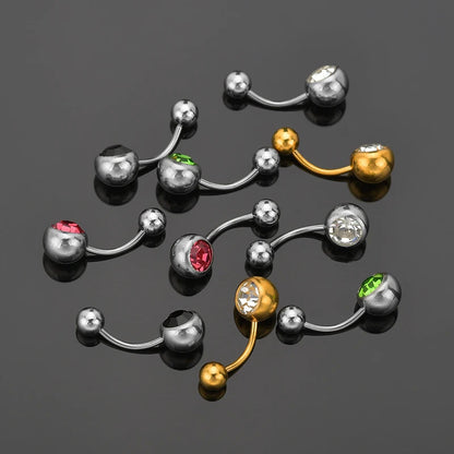 Letdiffery Custom White Stones Name Belly Button Rings Personalized Women Ring Stainless Steel Charming Body Piercing Jewelry 10pcs