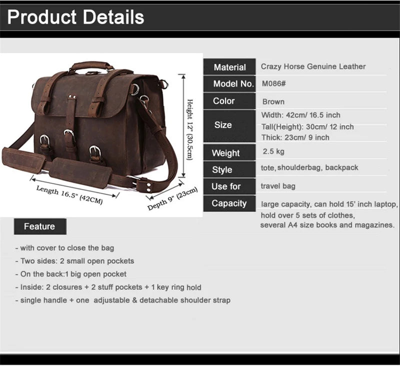 Vintage Crazy horse Genuine Leather Men Travel Bags Luggage Travel Bag Leather Men Duffle Bag Large Men Weekend Bag Overnight