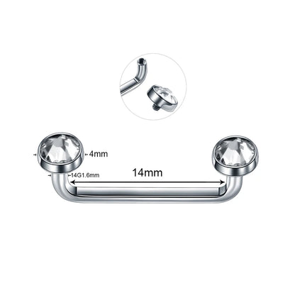 1Pc G23 Titanium Micro Dermal Piercing Crystal Dermal Anchor Piercing Top Internal &External Skin Diver Surface Piercing Jewelry D 1.6X14X4X4mm