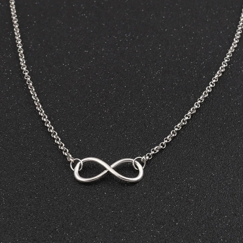 Aihua New Fashion Silver Color Infinity Necklaces & Pendants for Women Choker Party Jewelry Gifts Bijuter Collar Badiee Stylez