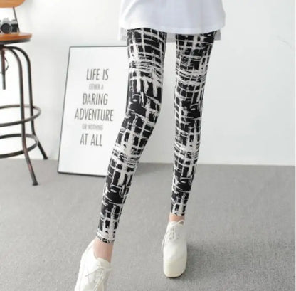 CUHAKCI Floral Sexy Pants Printed Legging Women Love Fitness Leggins Push Up Trousers Casual High Quality Sport Abstract Plaid