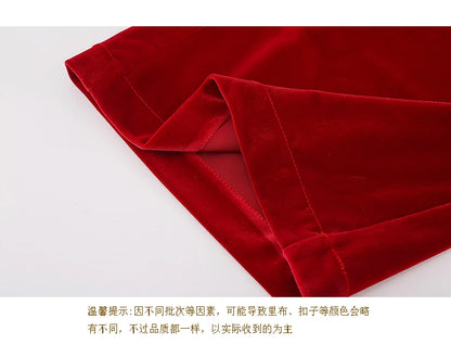 Nerazzurri Spring Autumn Long Soft Flowy Red Velvet Jumpsuit Women with Sleeves Sashes Maxi Black Wide Leg Floor Length Clothes Badiee Stylez