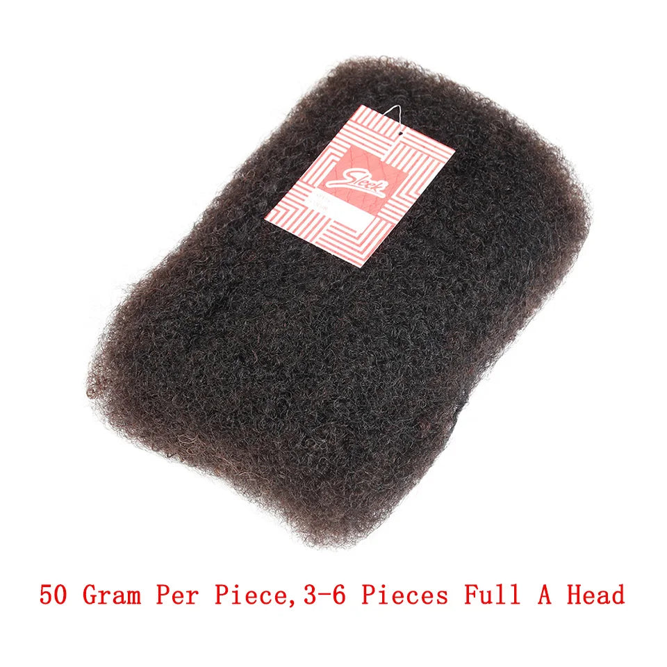 Afro Kinky Bulk Human Hair Extensions QVR US Local Shipping Natural Black/Brown Lightweight For Braiding Styling Everyday Wear