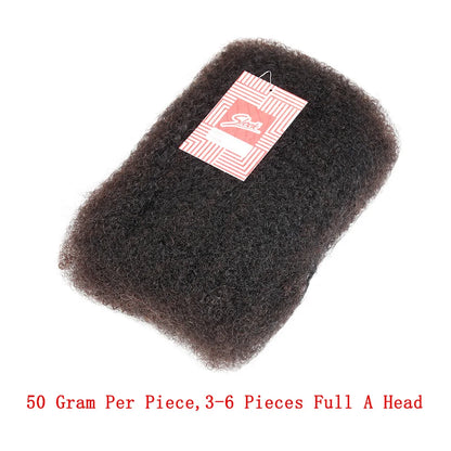 Afro Kinky Bulk Human Hair Extensions QVR US Local Shipping Natural Black/Brown Lightweight For Braiding Styling Everyday Wear