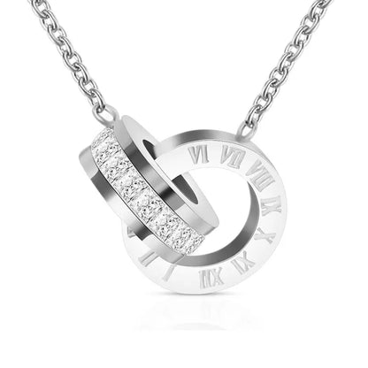 Fashion Top Brand Woman Jewelry Color Roman Numerals Pendant Necklace 316 L Stainless Steel Jewelry Badiee Stylez