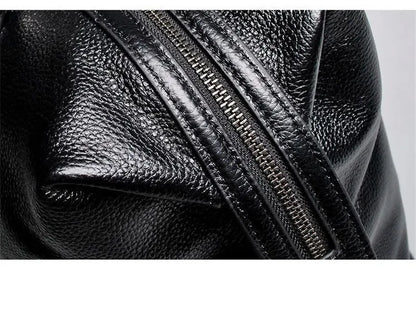 Fashion Genuine Leather Travel Bag Men's Luggage Bags Large Male Duffle Bag weekend Women Shoulder Bag Big Tote Handbag Black