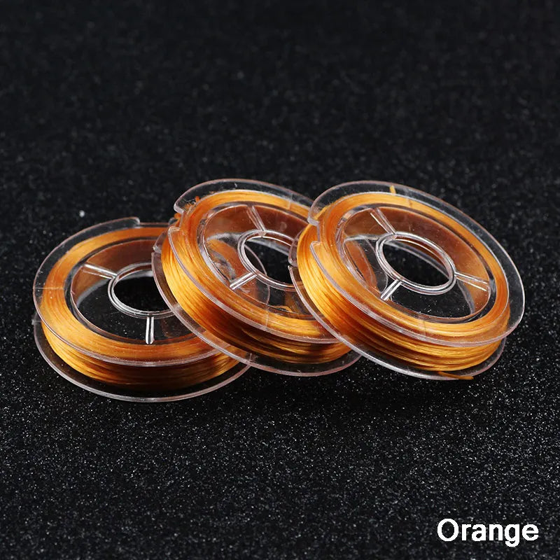 WLYeeS 1Pcs 10M Colorful Stretch Crystal Flat Elastic Line 0.8mm DIY Thread Cord String fit Bracelet Necklace Jewelry Making Orange