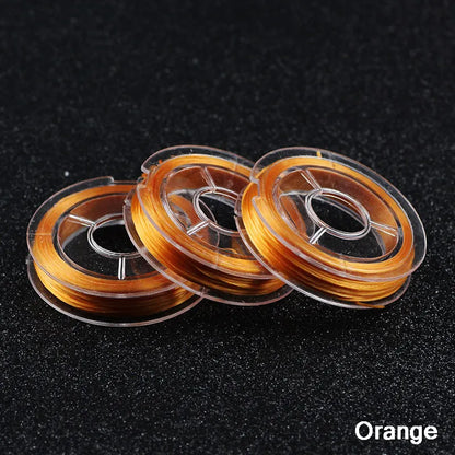 WLYeeS 1Pcs 10M Colorful Stretch Crystal Flat Elastic Line 0.8mm DIY Thread Cord String fit Bracelet Necklace Jewelry Making Orange
