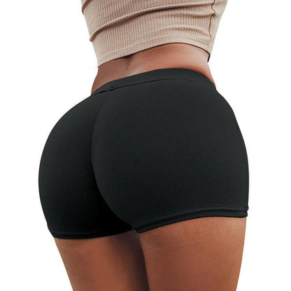 Hot Women Casual Solid Elastic High Waist Push Up Fitness Shorts Running Gym Stretch Sports Short Pants Breathable Clothing