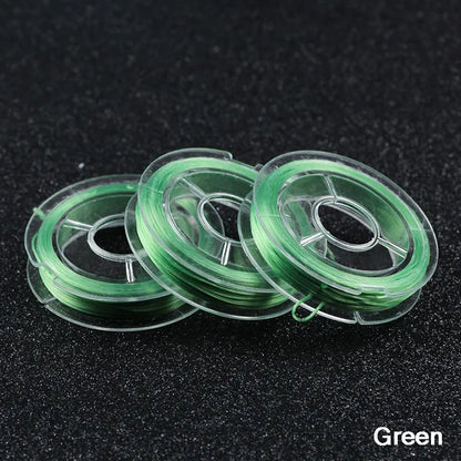 WLYeeS 1Pcs 10M Colorful Stretch Crystal Flat Elastic Line 0.8mm DIY Thread Cord String fit Bracelet Necklace Jewelry Making green