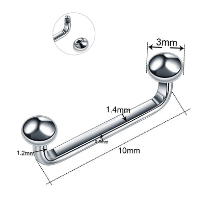 1Pc G23 Titanium Micro Dermal Piercing Crystal Dermal Anchor Piercing Top Internal &External Skin Diver Surface Piercing Jewelry B 1.2X10X3X3mm