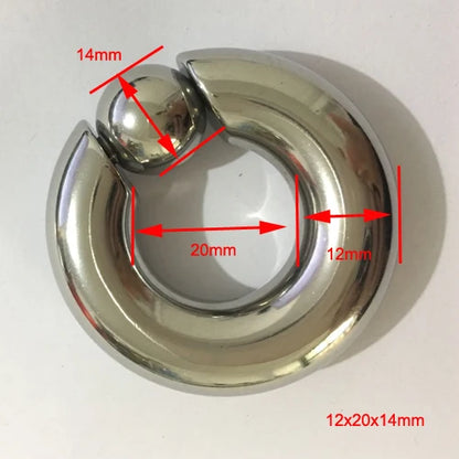 SaYao 2 Pieces Big Stainless Steel Captive Hoop Rings BCR Eyebrow Tragus Ear Piercing Nose Closure Nipple PA Ring Body Jewelry