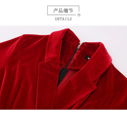 Nerazzurri Spring Autumn Long Soft Flowy Red Velvet Jumpsuit Women with Sleeves Sashes Maxi Black Wide Leg Floor Length Clothes Badiee Stylez