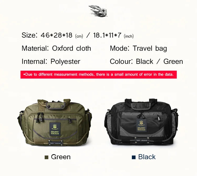 Ruil Men's Travel Bag organizers Oxford Cloth Bag Portable Waterproof Shoulder Leisure Bags folding luggage bag good quality