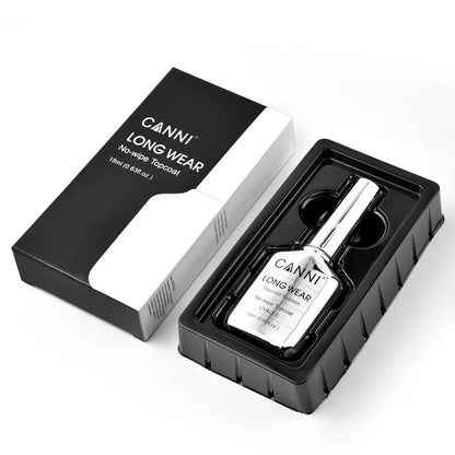 CANNI New 18ml Long Wear No-wipe Bright Topcoat Peeloff Base coat 5g Crystal Magnetic Cat Eye Gel Sparkling Glitter Varnishe