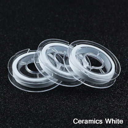 WLYeeS 1Pcs 10M Colorful Stretch Crystal Flat Elastic Line 0.8mm DIY Thread Cord String fit Bracelet Necklace Jewelry Making WHITE