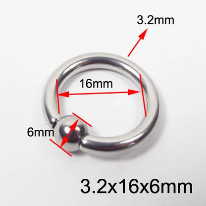 SaYao 2 Pieces Big Stainless Steel Captive Hoop Rings BCR Eyebrow Tragus Ear Piercing Nose Closure Nipple PA Ring Body Jewelry 3.2x16x6mm