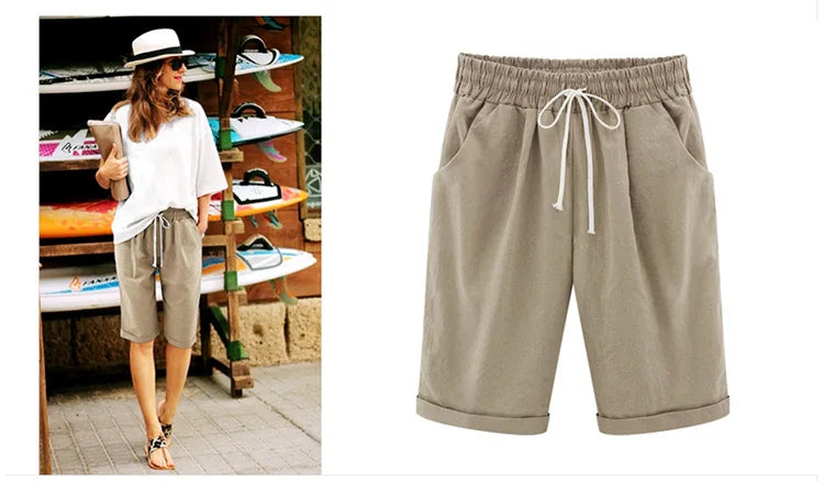 Summer Female Five Pants Thin Outer Wear Pants Women Slacks Casual Pants Harem Pants Beach Wear